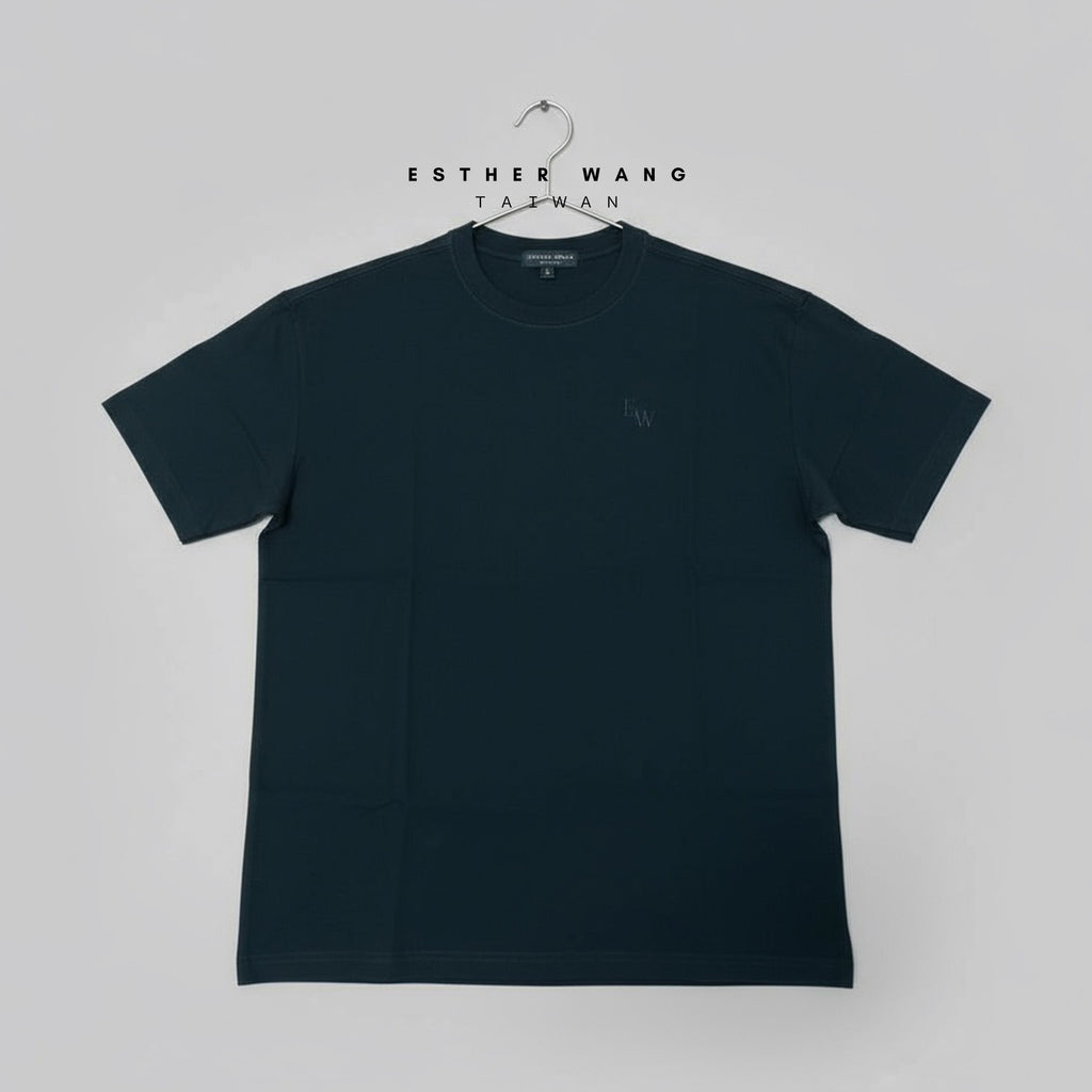 【Esther Wang】 EW Side-Slit Premium Embroidered “Have Faith” Heavyweight Cotton T-Shirt – Black (Unisex)