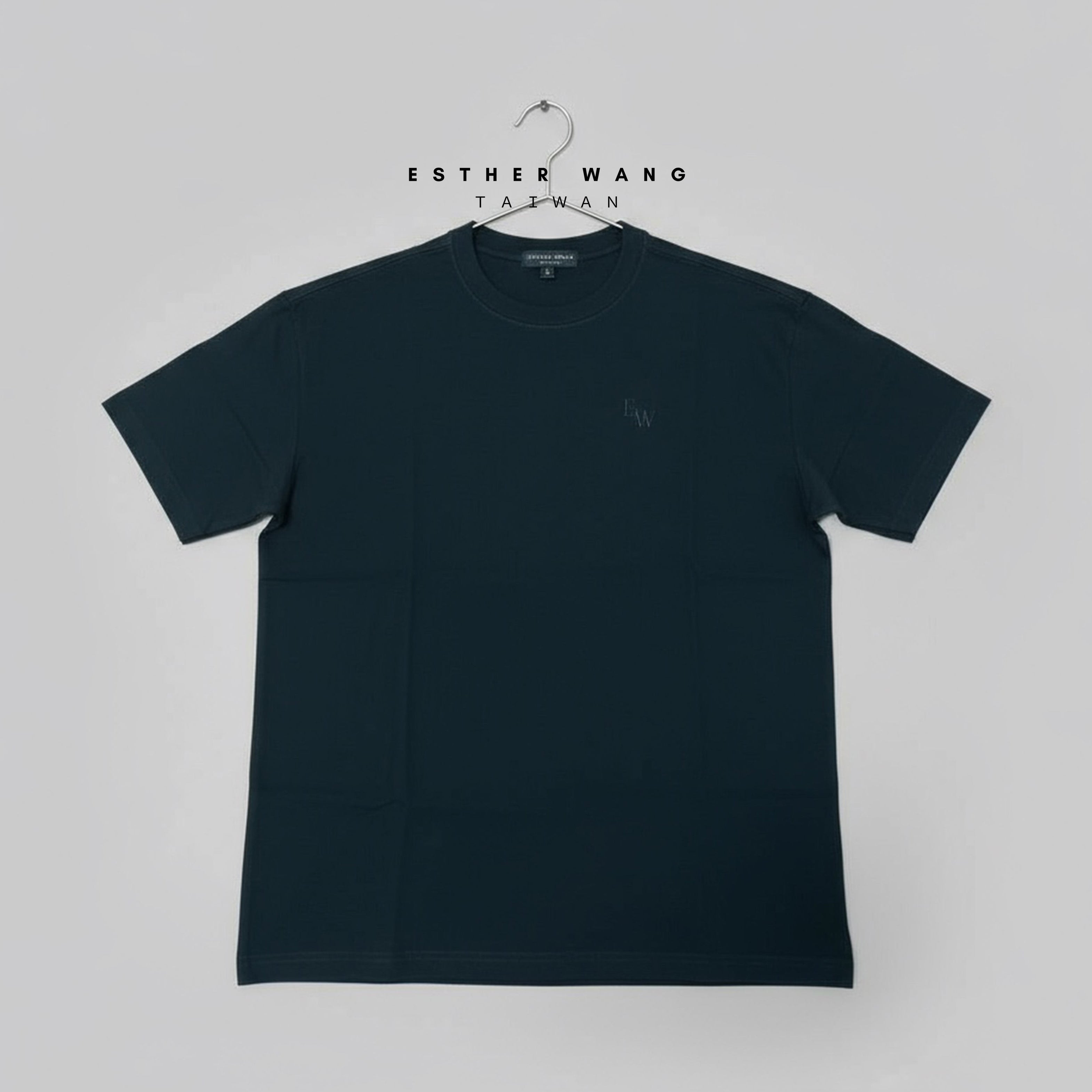 【Esther Wang】 EW Side-Slit Premium Embroidered “Have Faith” Heavyweight Cotton T-Shirt – Black (Unisex)